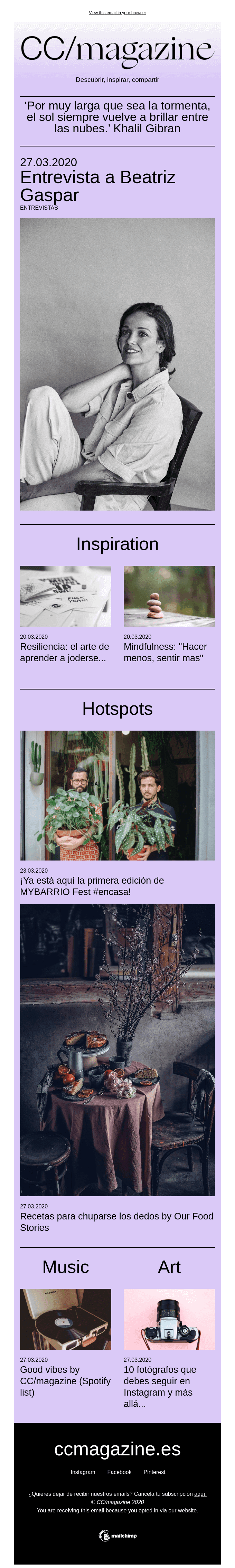 CC/magazine Newsletter Issue 15 #yomequedoencasa