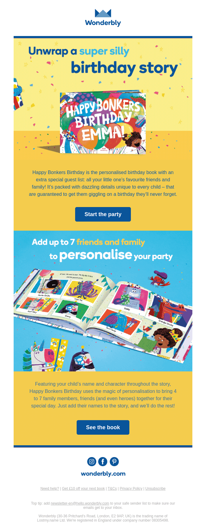 Celebrate your child’s birthday with a party – in a book!