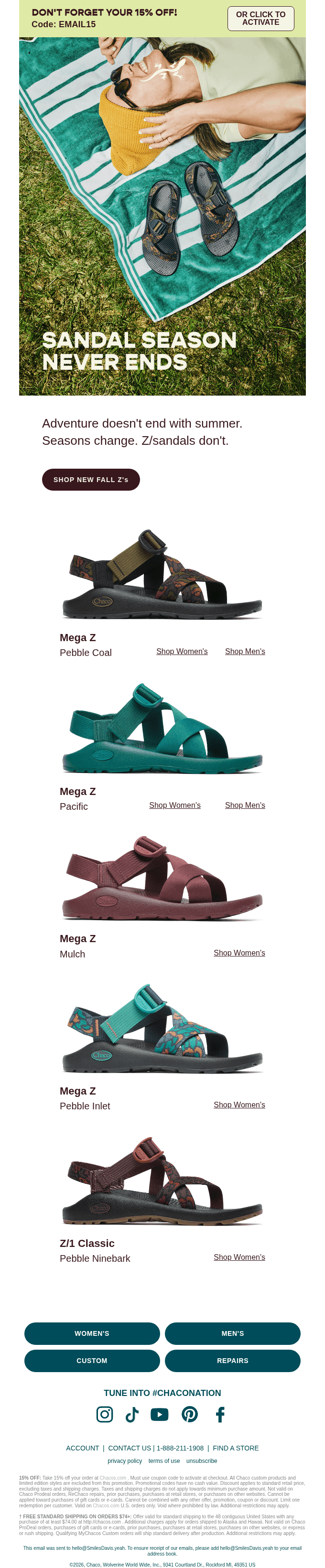 New Fall sandals just dropped! Here for every forecast.