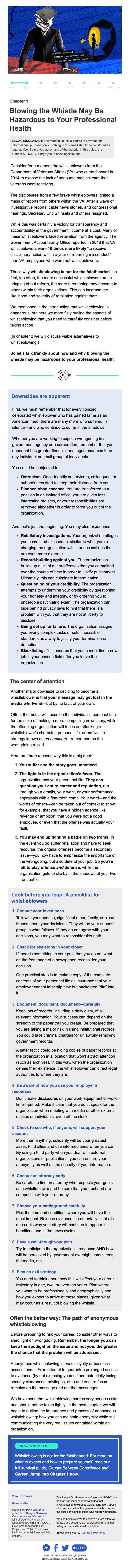 Chapter 1: Whistleblowing isn't for the fainthearted