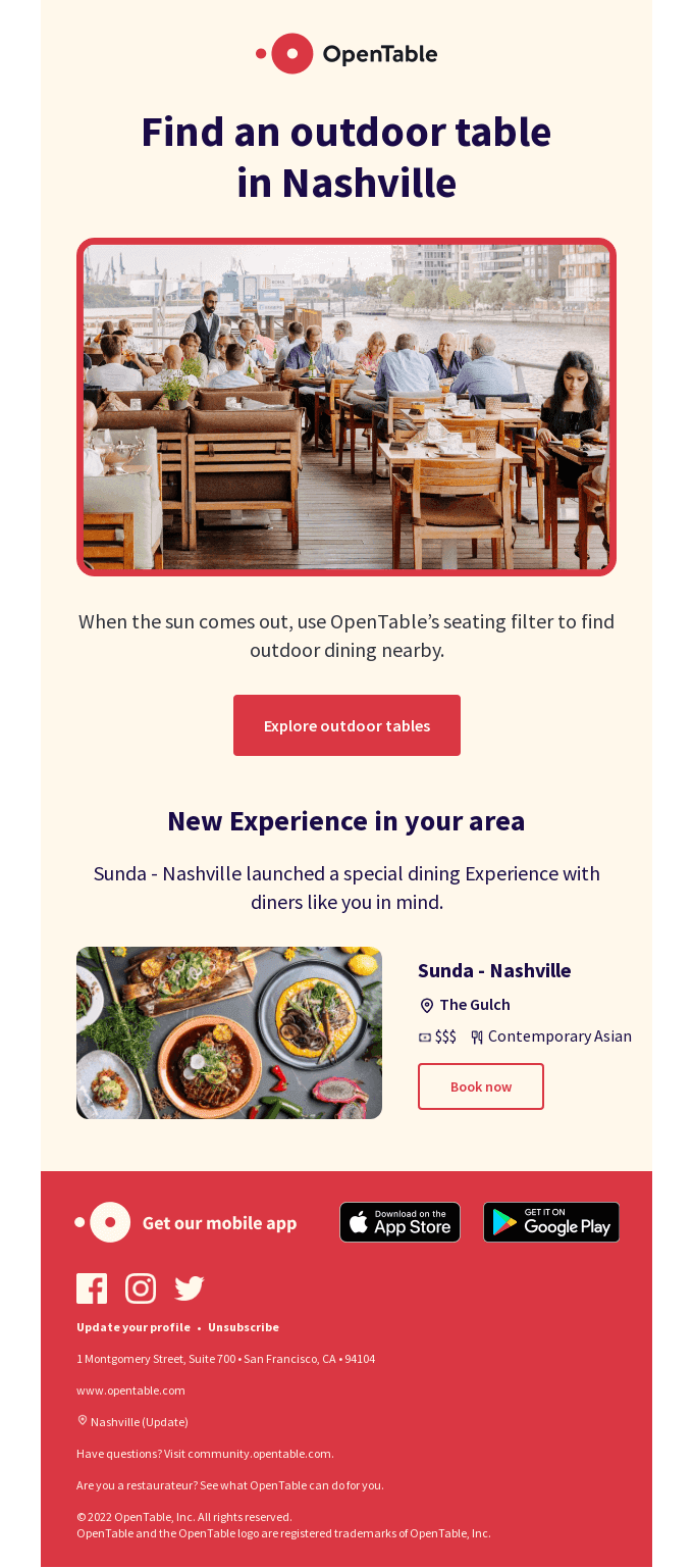 Check out outdoor dining options near you