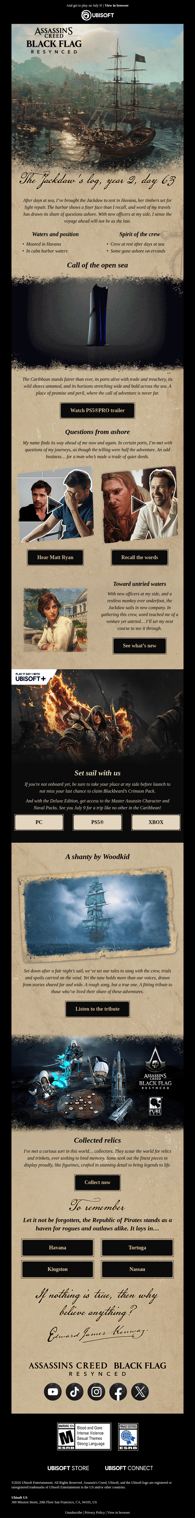 D-10 Check the latest news on AC Black Flag Resynced from June