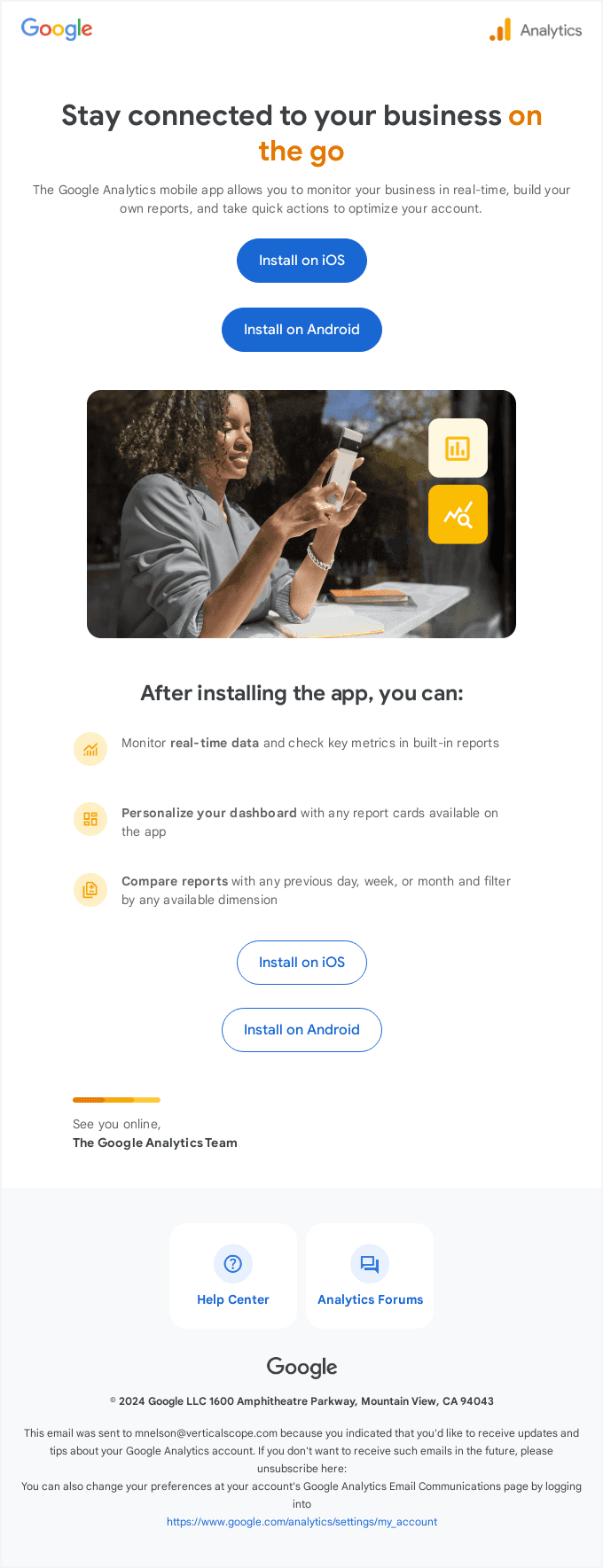 Check your Analytics anytime, anywhere