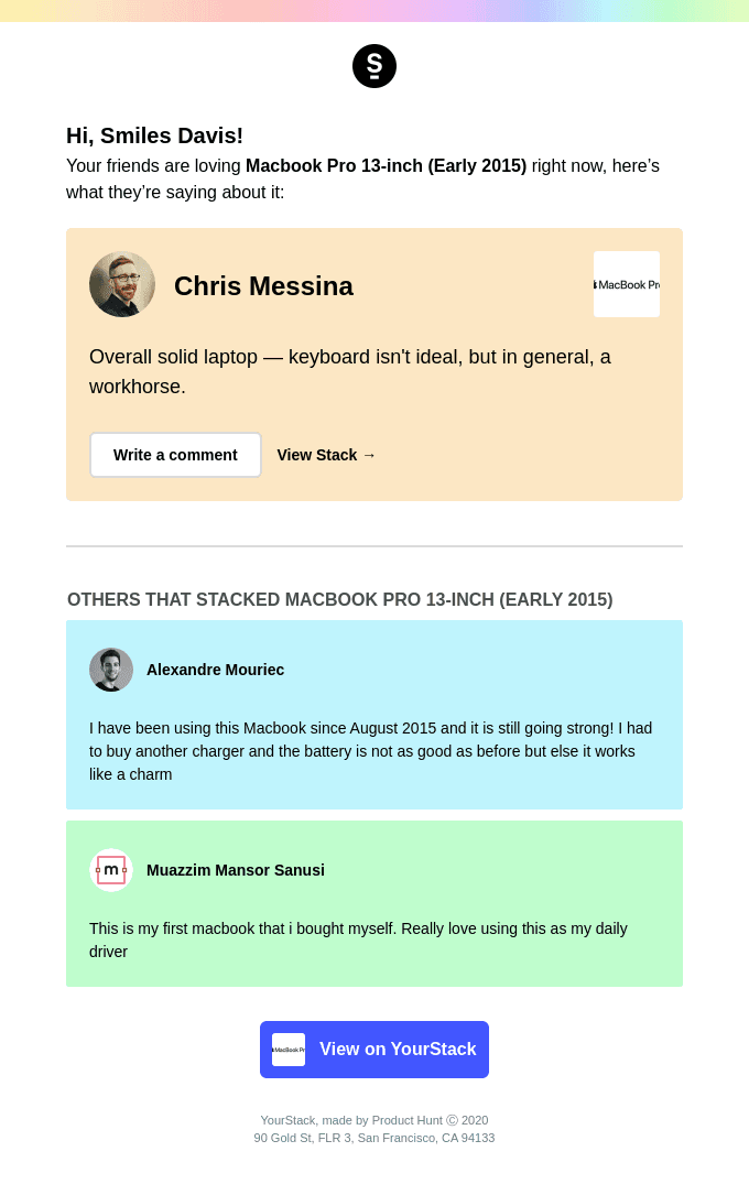 Chris Messina just stacked Macbook Pro 13-inch (Early 2015)