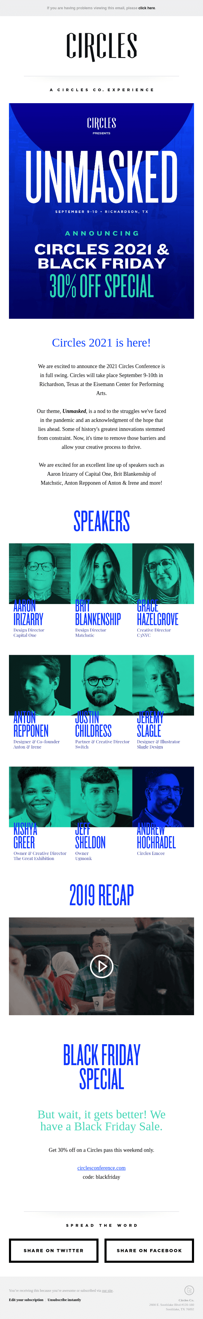 Circles 2021 is here! Oh, and 30% of Black Friday weekend
