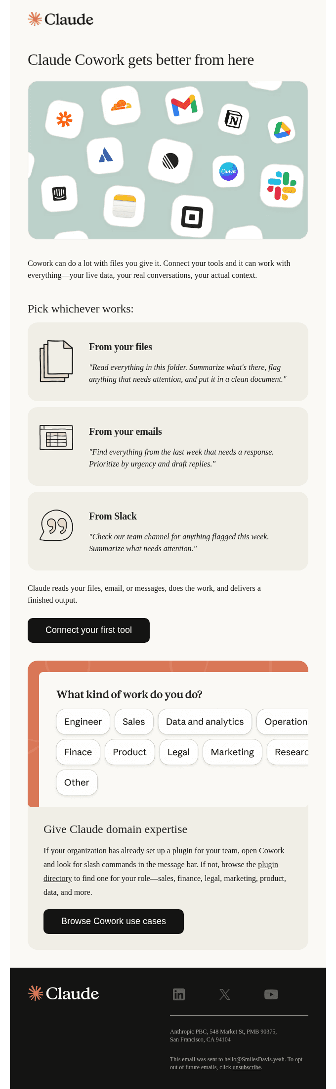 Your tools. Your data. Your Cowork.