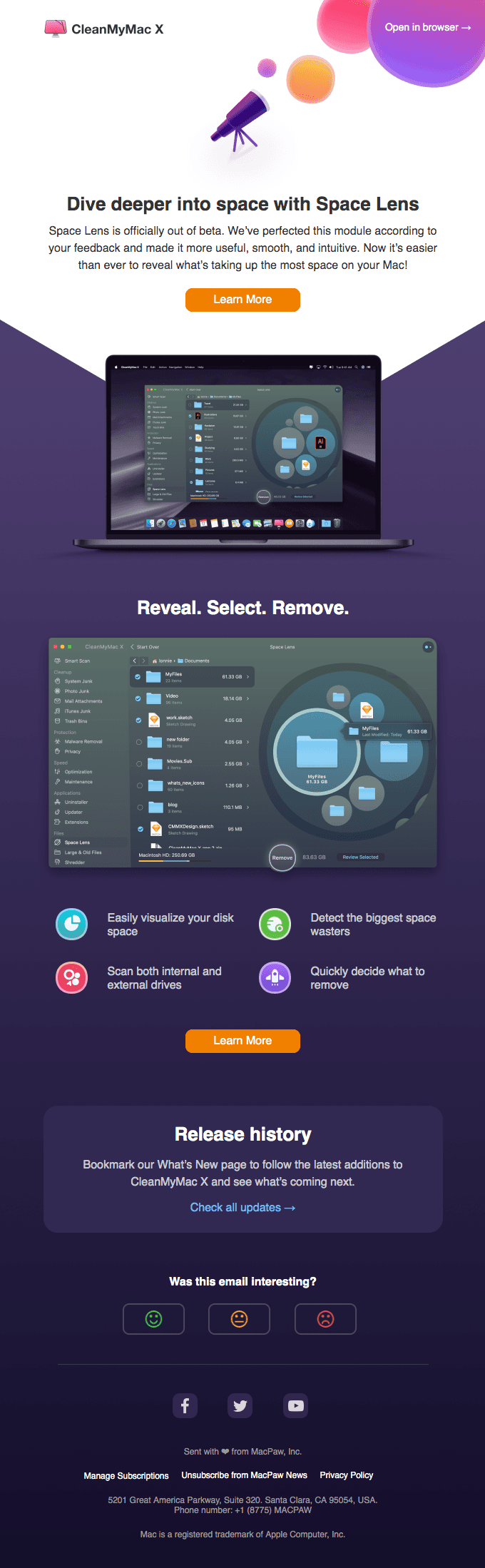 CleanMyMac X update | Space Lens got even better!