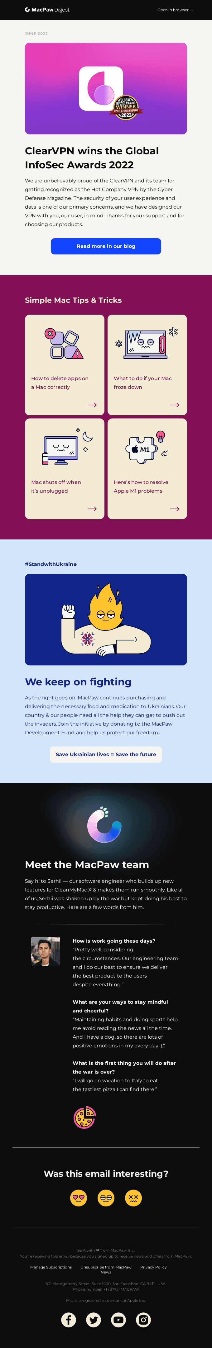 ClearVPN award, useful Mac tips, and team stories