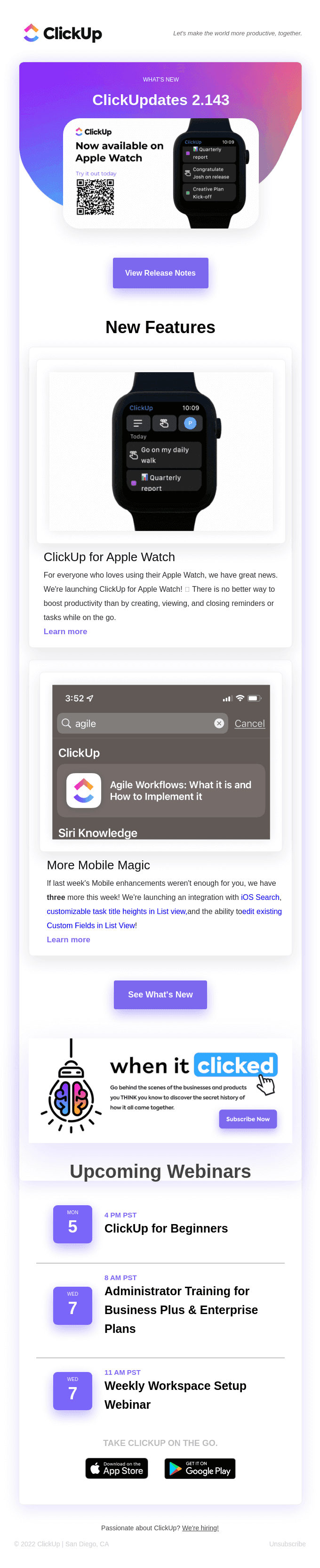 ClickUp is now available on Apple Watch!