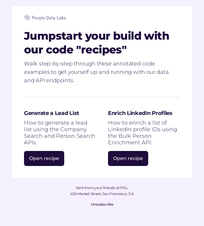 Code Recipes — get started with our data faster!