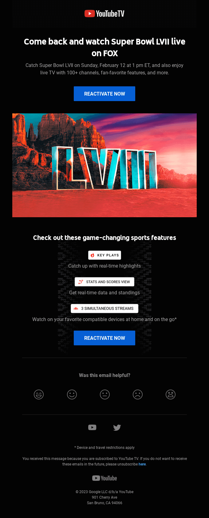 Come back and watch Super Bowl LVII on FOX