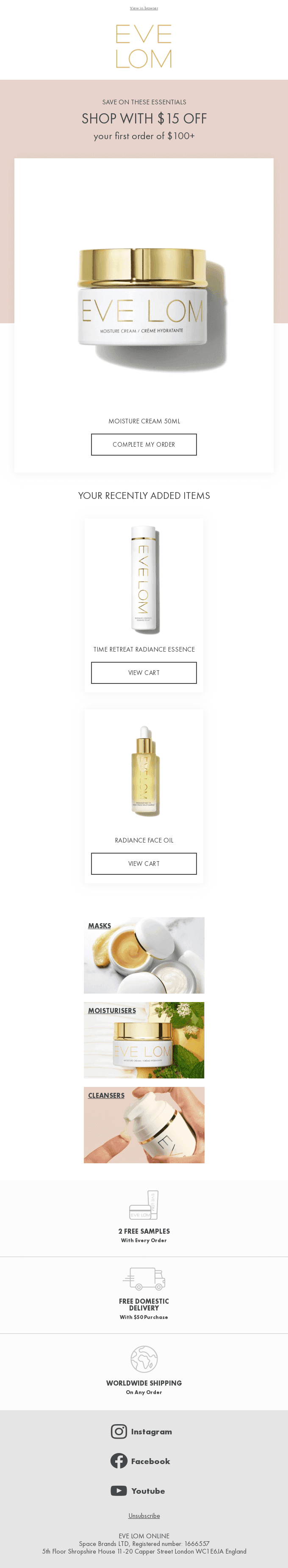Complete your order with $15 off