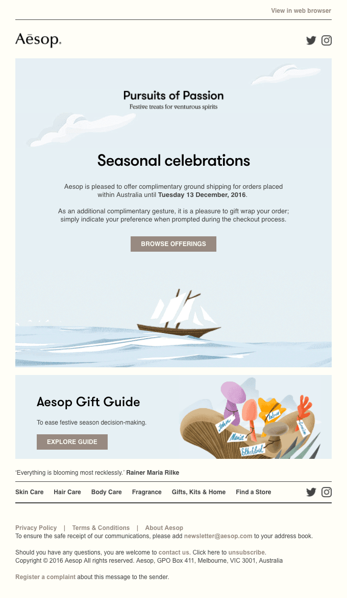 Complimentary shipping commences today