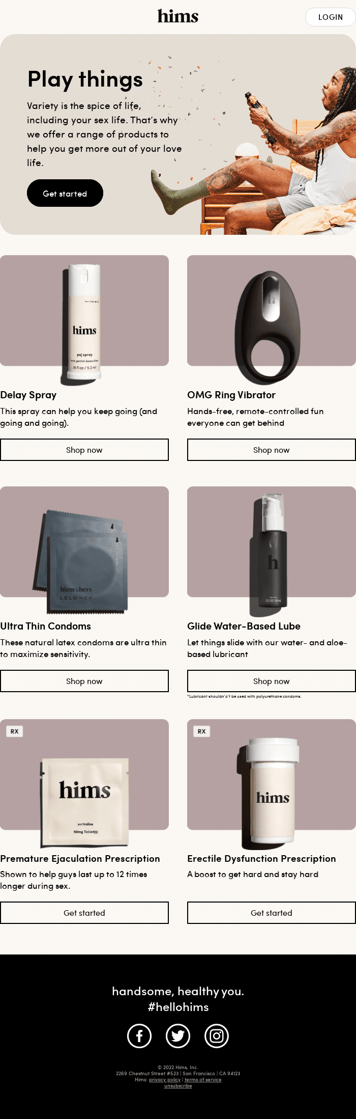 Condoms, lube, and vibrators. Oh my!