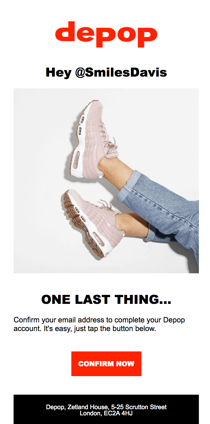 Confirm your Depop account, @SmilesDavis