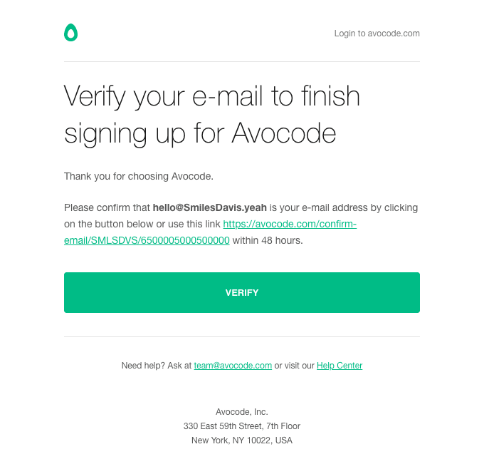 Confirm your email address