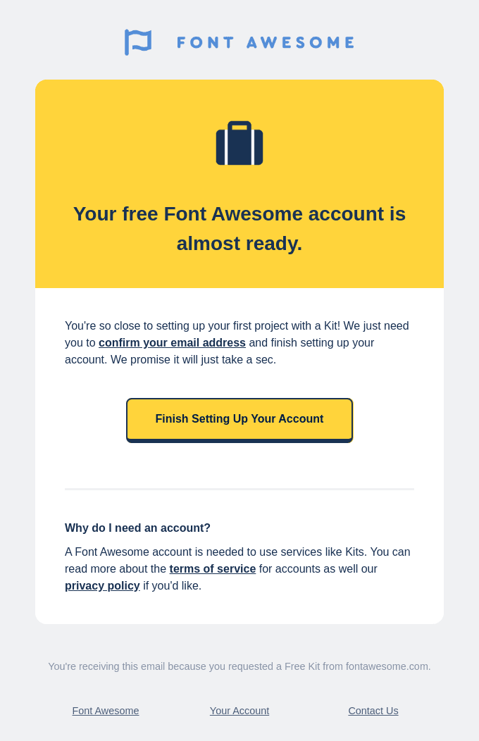 Confirm Your Font Awesome Account Email Address