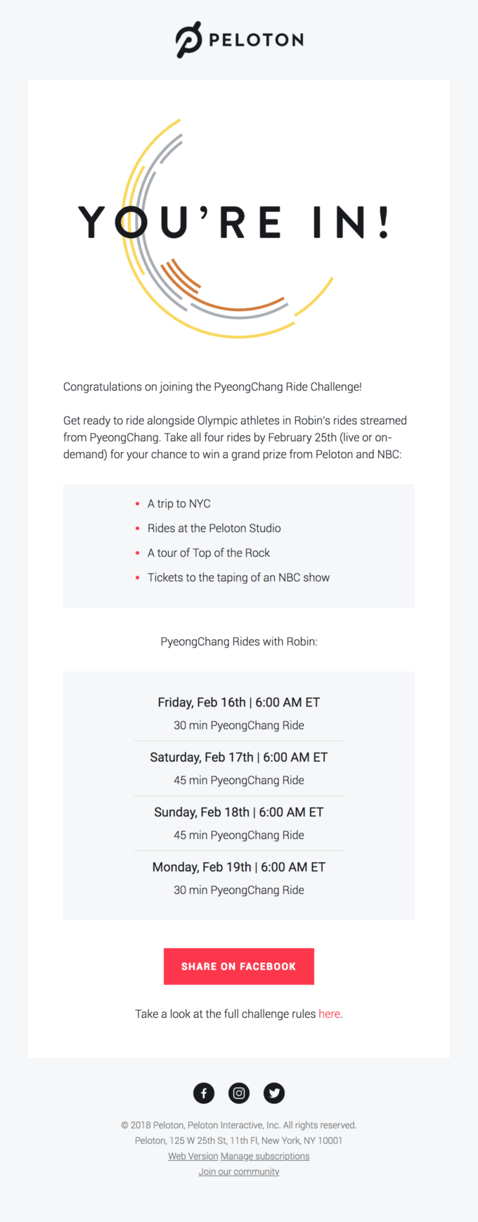 Congratulations on joining the PyeongChang Ride Challenge!