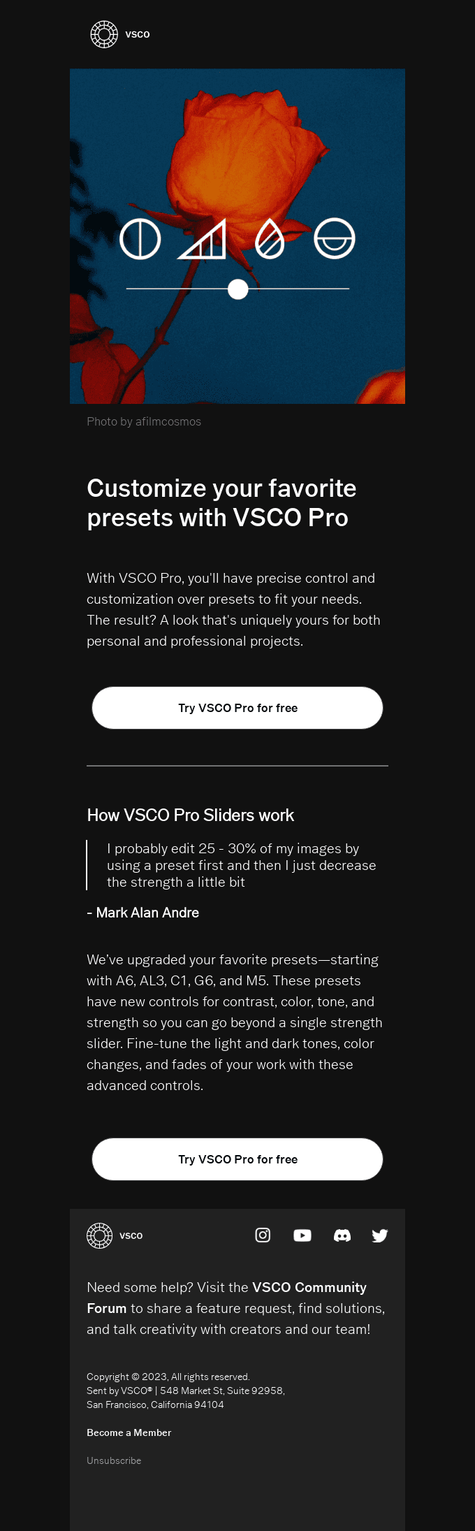 Customize your favorite presets with VSCO Pro