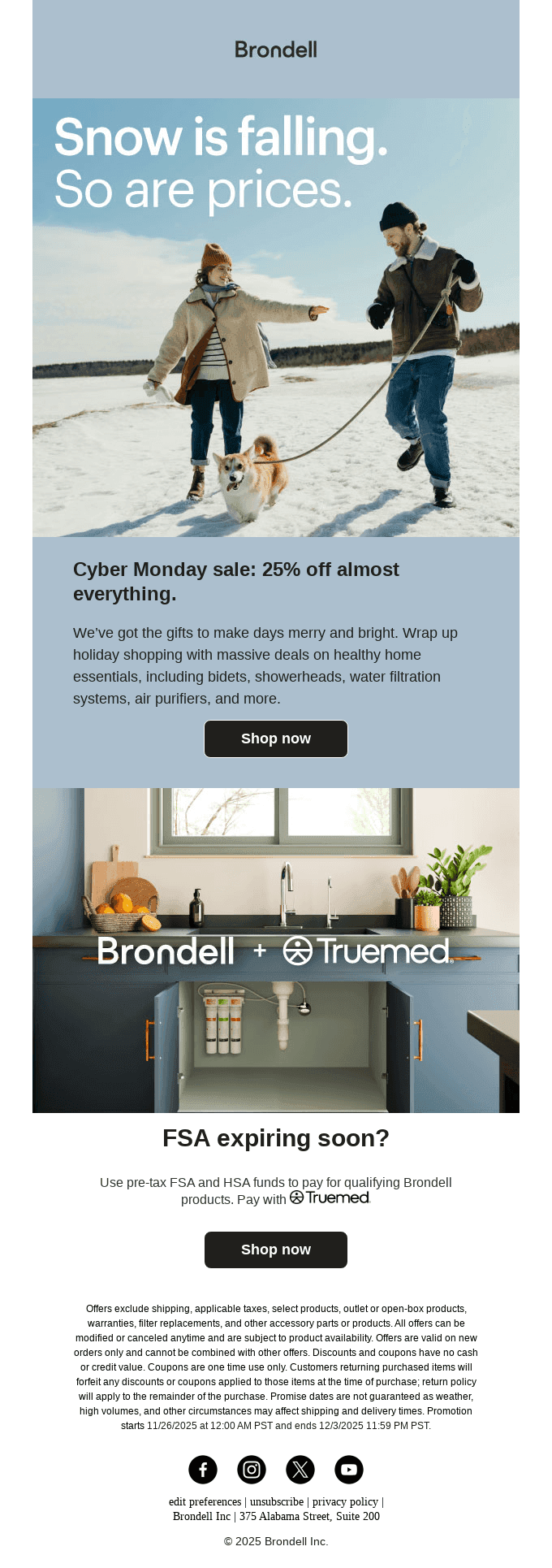 Cyber Monday sale: 25% off almost everything.