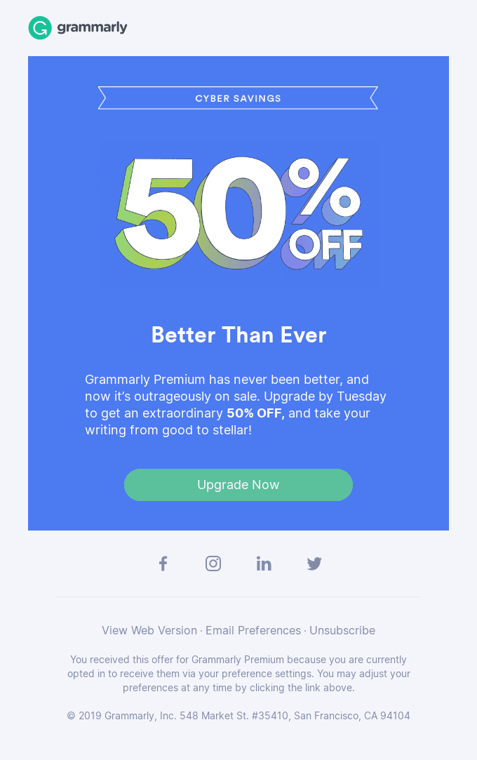 CYBER SAVINGS: 50% OFF all individual plans now through Tuesday!
