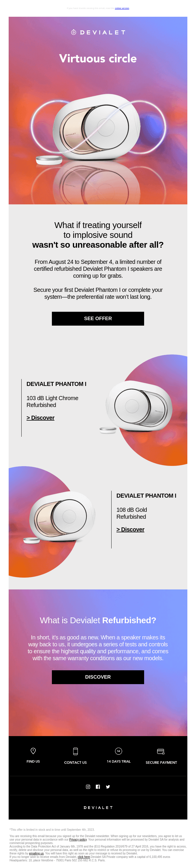 Devialet Refurbished Offer. Back for a Limited Time.