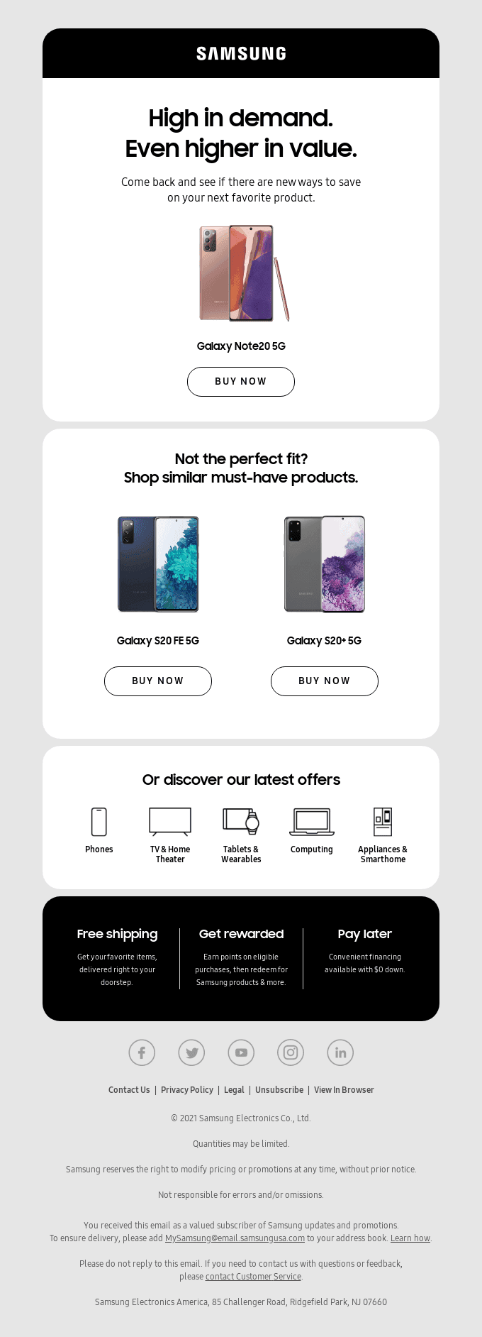 Don't forget: free shipping on smartphones you viewed