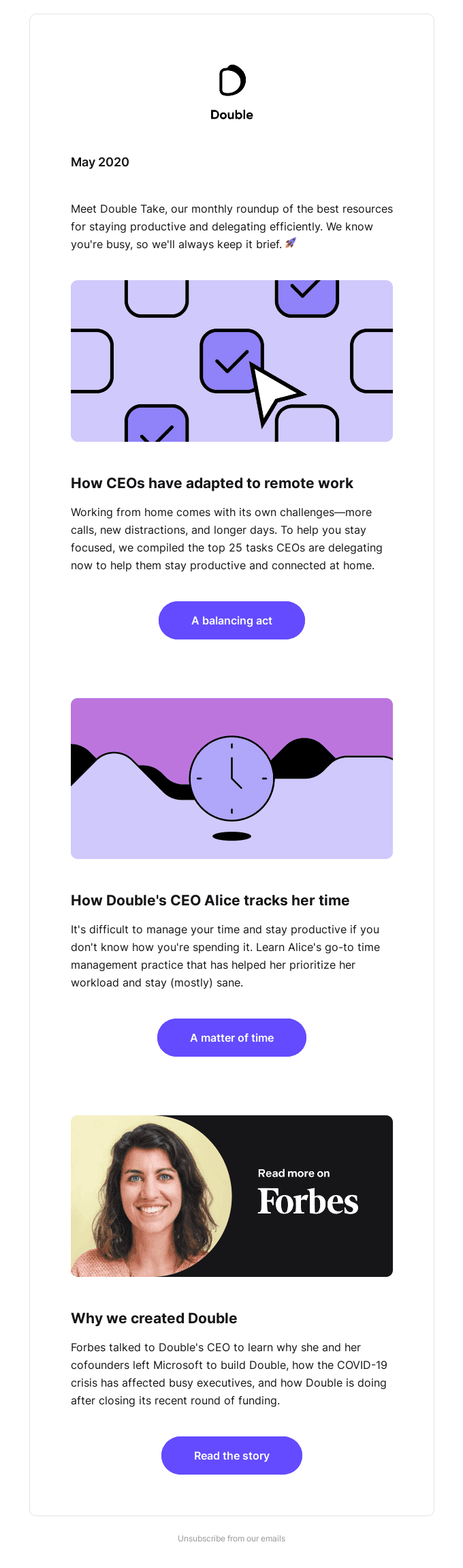 Double Take: Our monthly newsletter