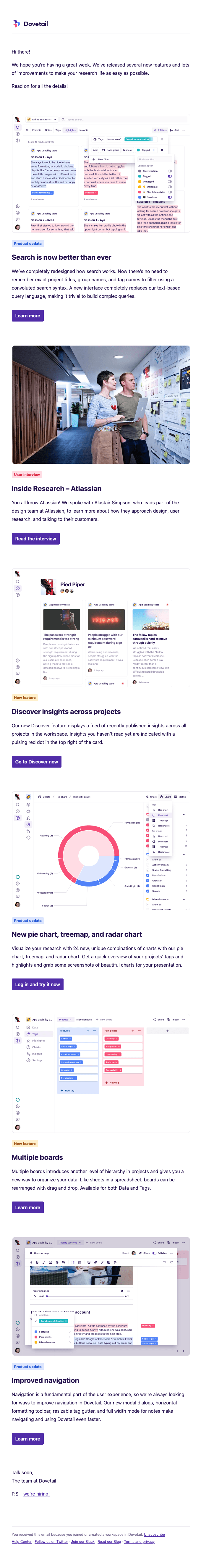 Dovetail product updates – July 2019