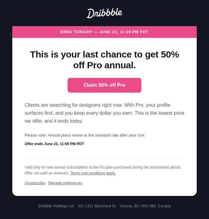 Last chance to get 50% off Pro for 10x more leads. Ends tonight