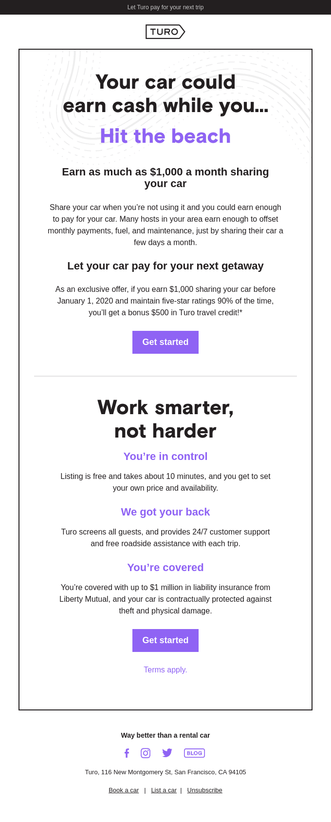 Earn $500 in Turo travel credit