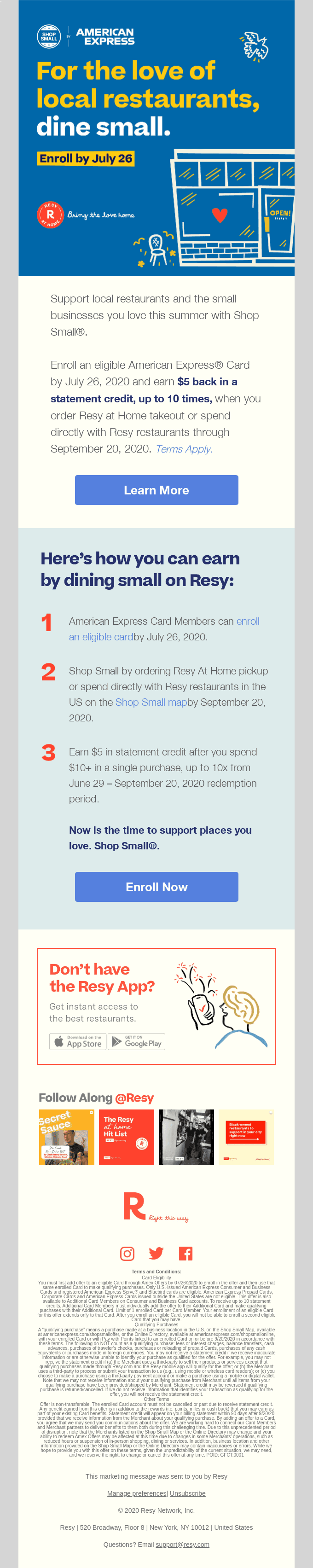 Earn rewards when you dine with Resy this summer.