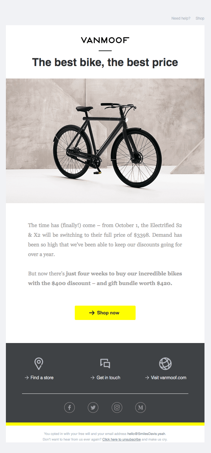 Electrified launch discount ends September 30