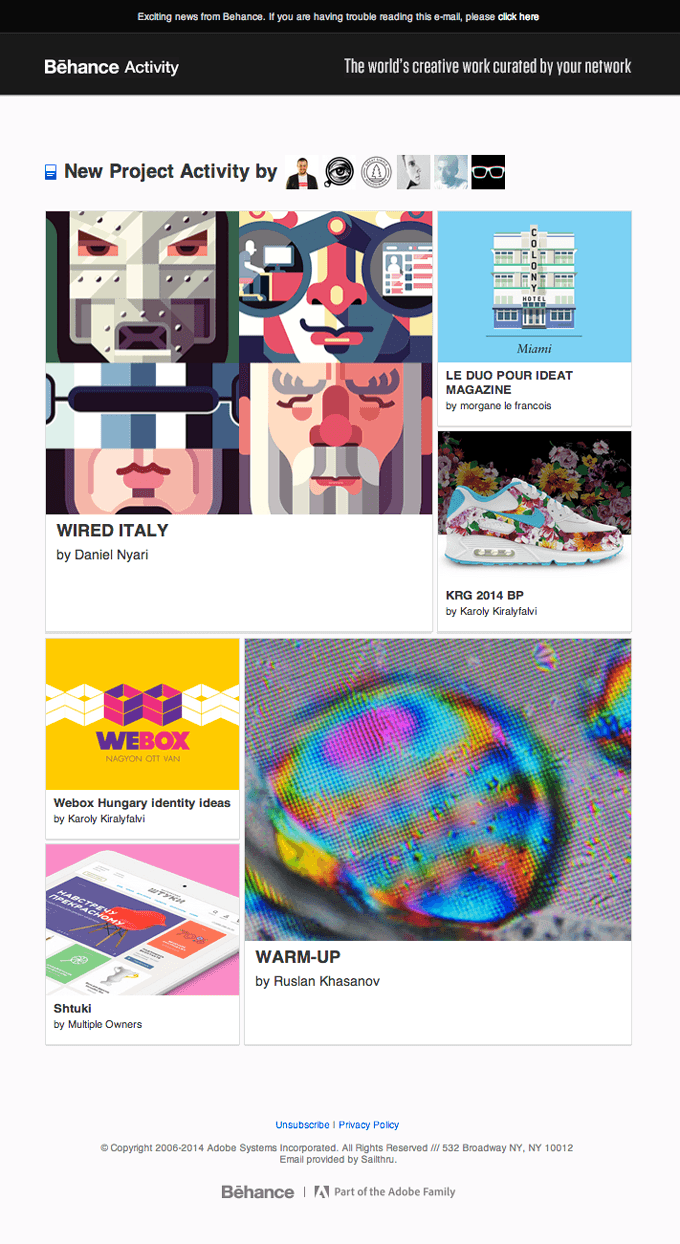 Email Digest Design from Behance
