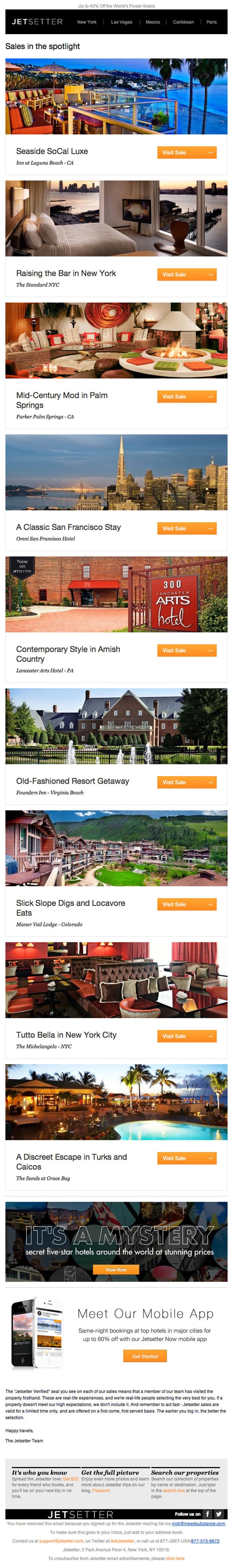 Email Digest Design from JetSetter