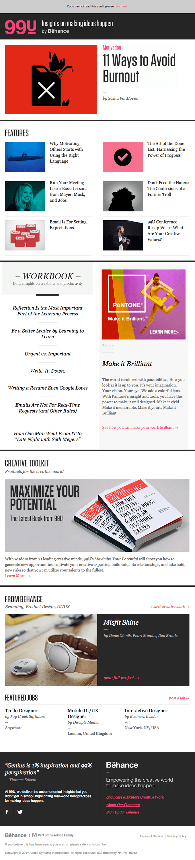 Email Newsletter Design from Behance