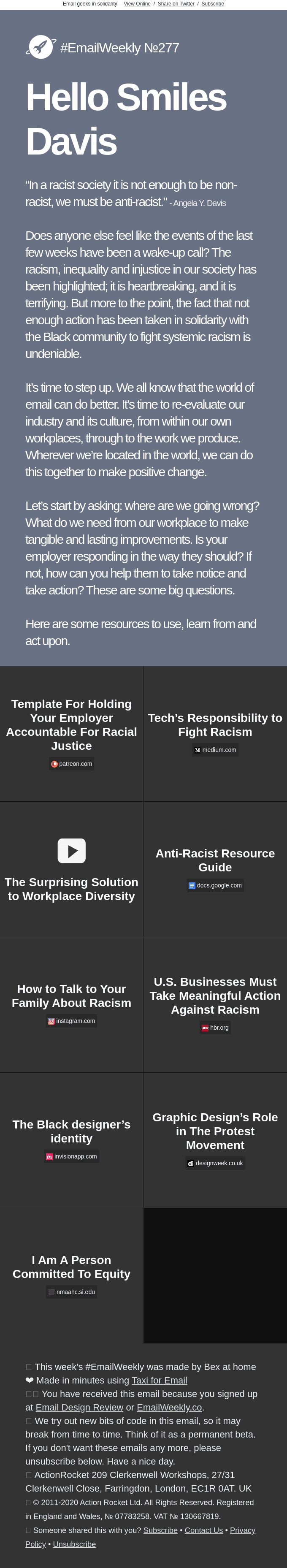 Emailweekly #277: Black Lives Matter