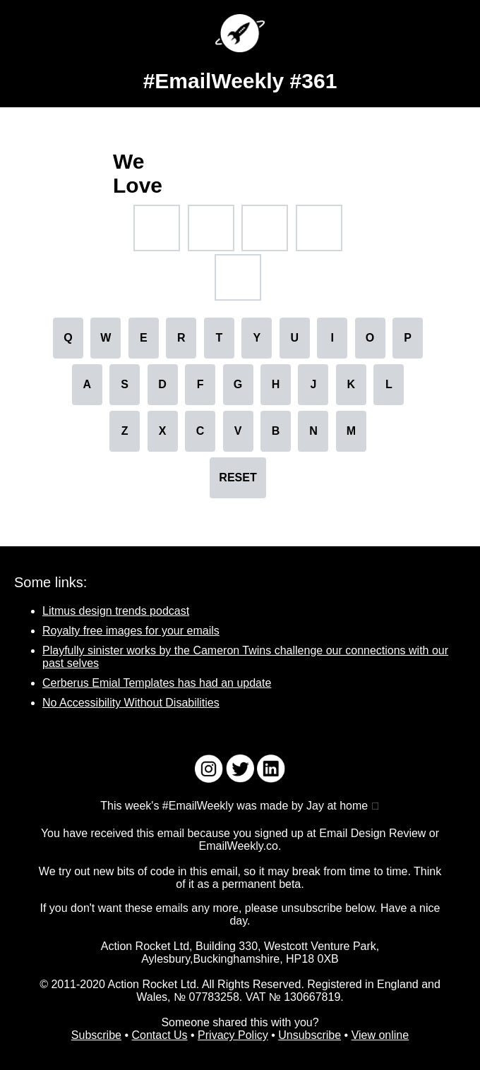 #Emailweekly 361: Wordle in Email??