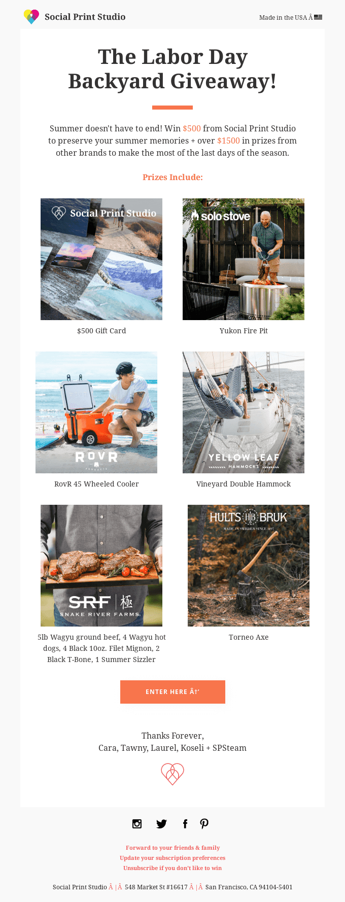 End of Summer Giveaway for all you outdoorsy types