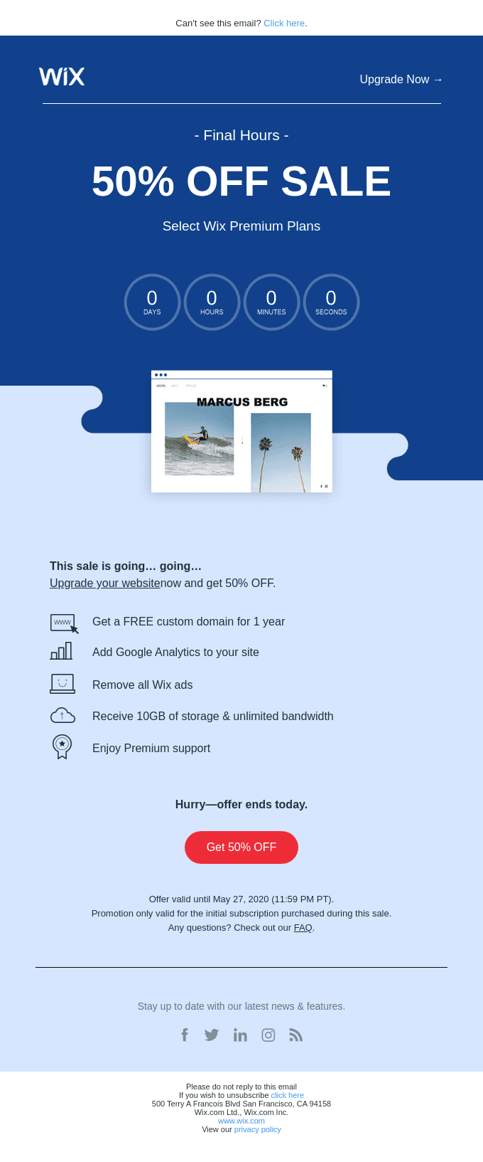Ending soon! 50% OFF—upgrade your site now