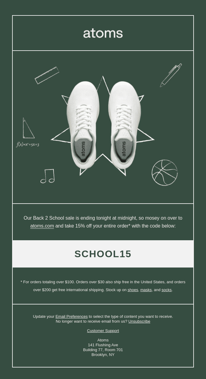 Ending tonight: 15% off for Back 2 School