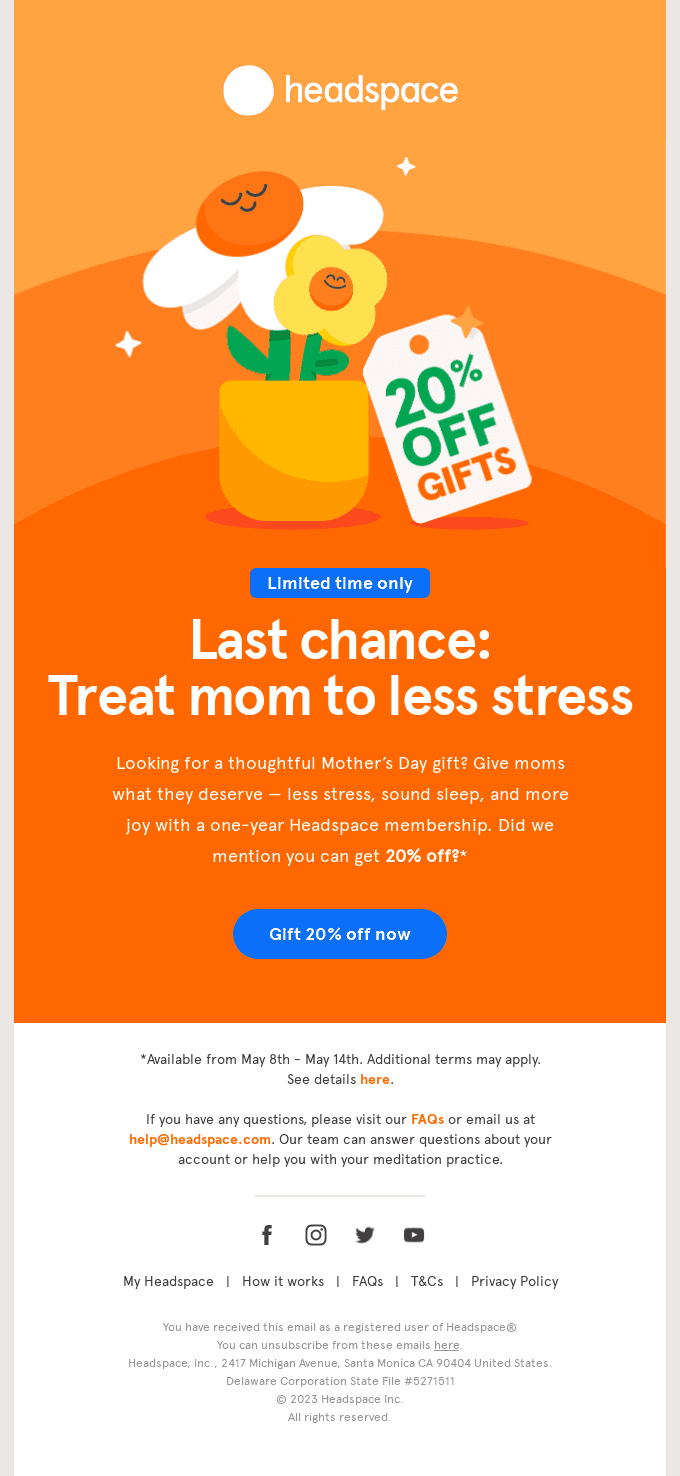 Ends soon: Gift Headspace for 20% off