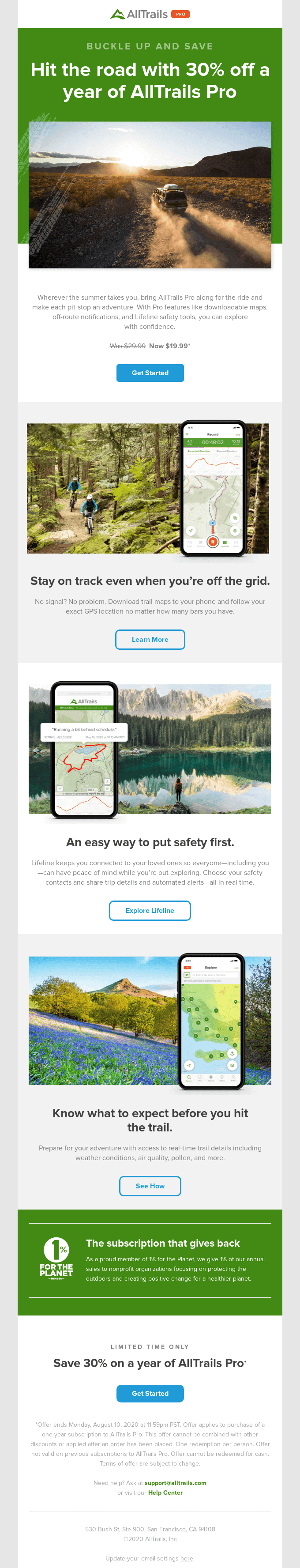ENDS TODAY: 30% off AllTrails Pro!