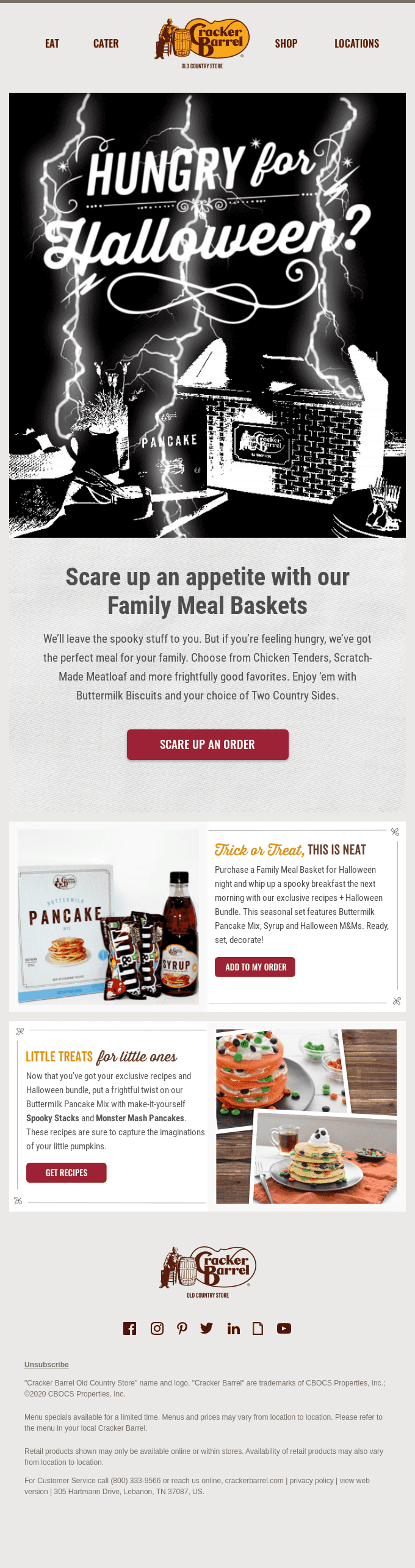 Enjoy a Family Meal Basket on Halloween night