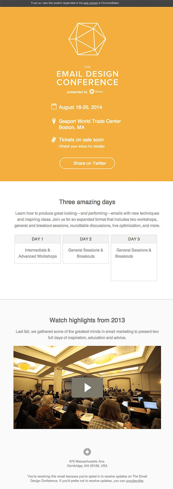 Event Promotion Email Design from Litmus