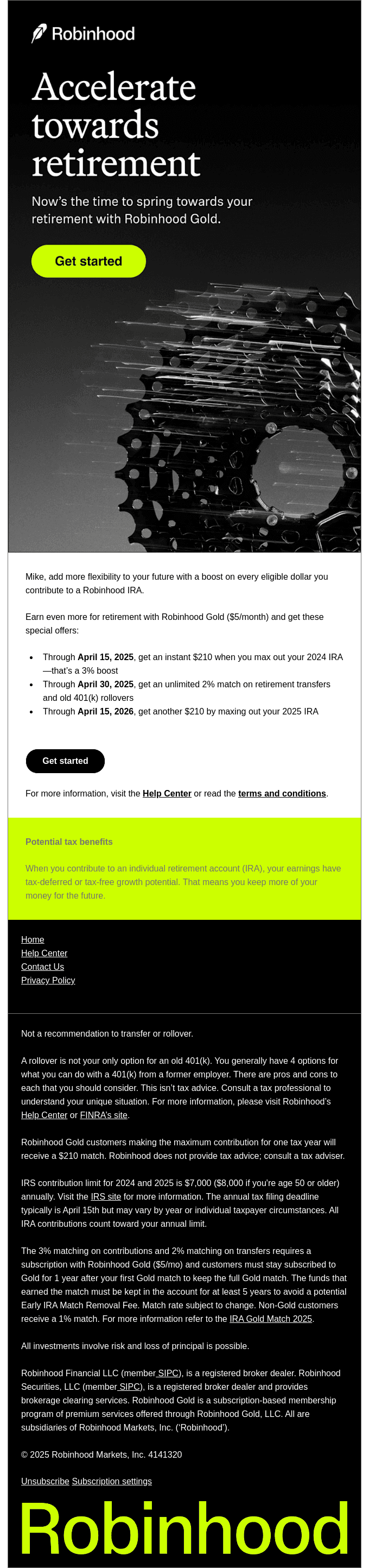 Exclusive Gold offers for retirement