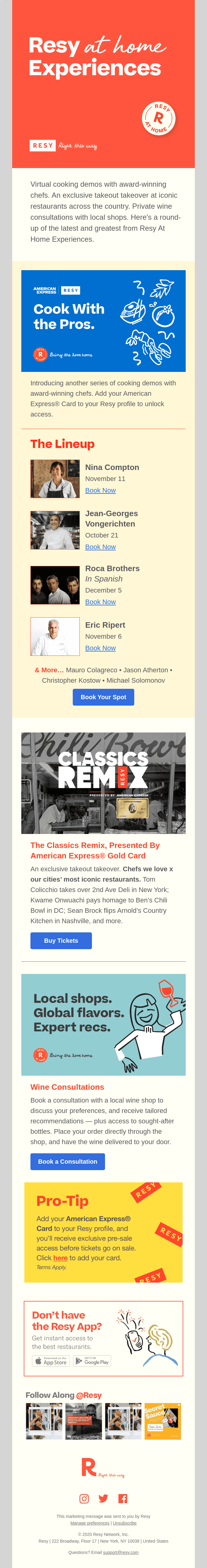 Experience award-winning chefs—at home.