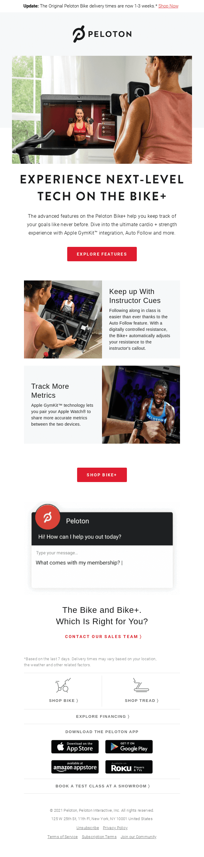 Features You Can Only Get on the Peloton Bike+