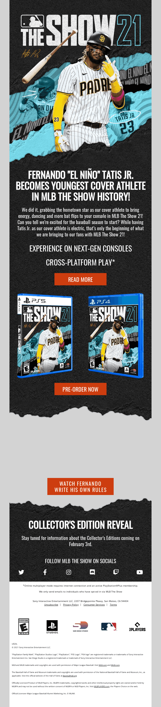 Fernando “El Niño” Tatis Jr. is your Cover Athlete for MLB The Show 21