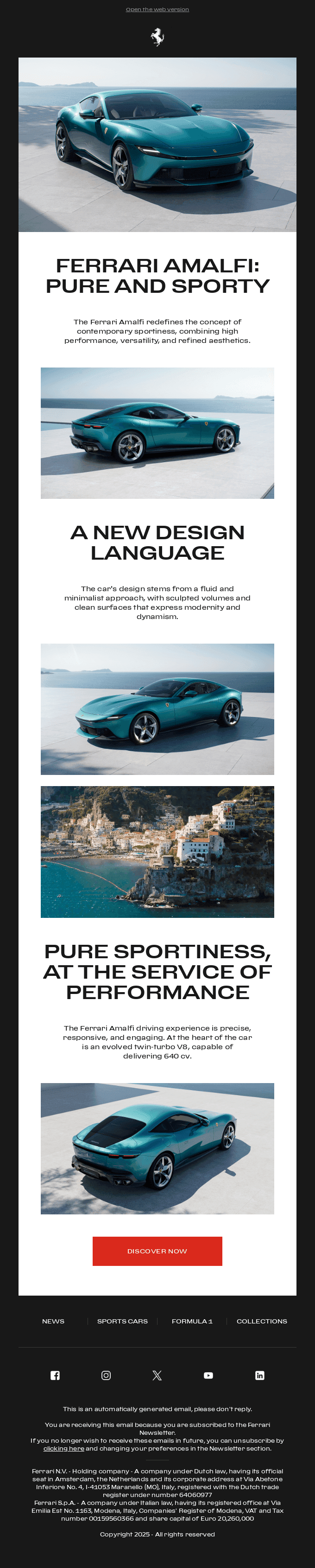 Ferrari Amalfi: a balance between elegance, power and response